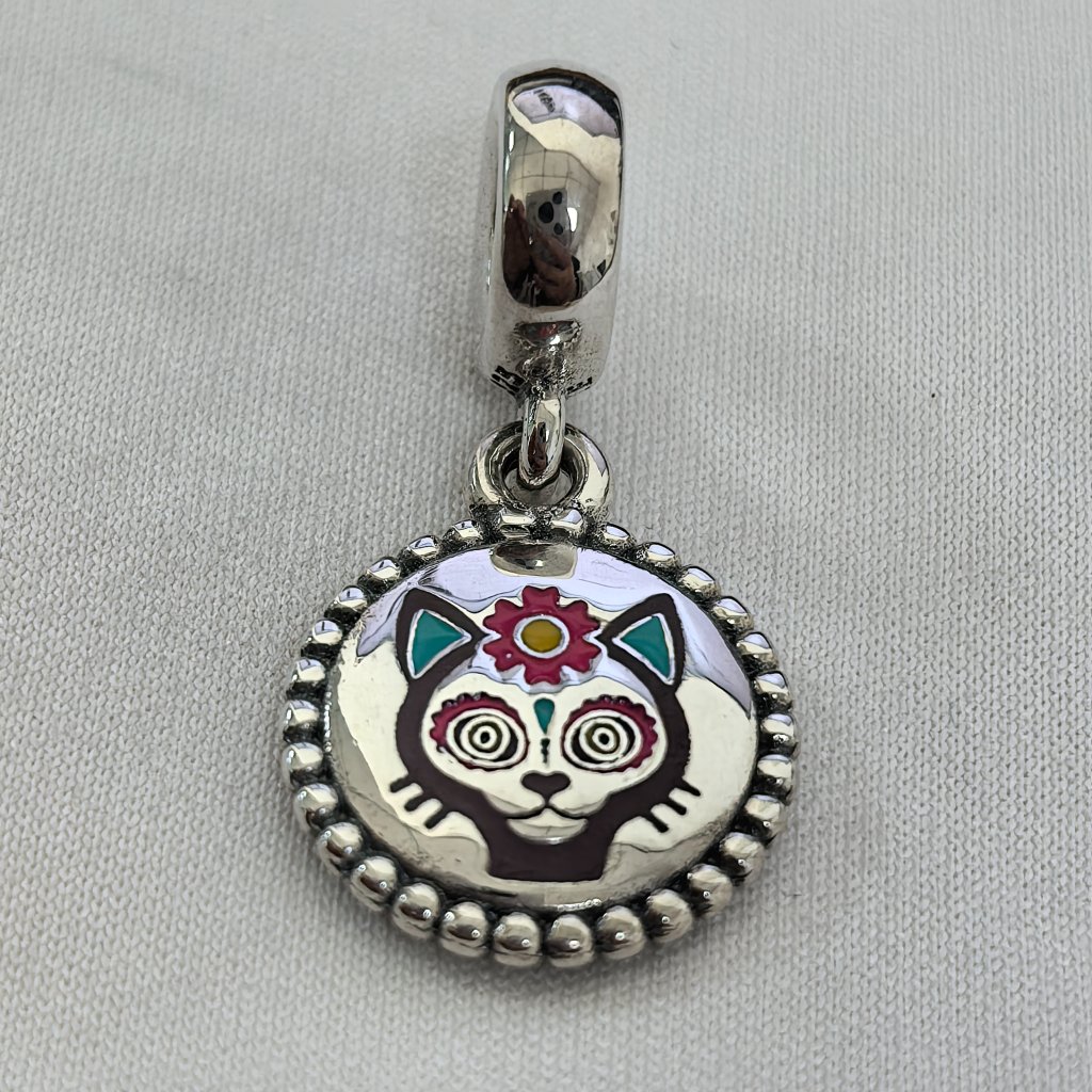 Pandora Karaka Gatuo's Day Of The Dead Charm Pendant, S925 Silver Jewelry